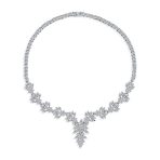 Vintage Style Marquise Leaf Cubic Zirconia CZ Collar Statement Necklace & Earrings Jewelry Set - Image 2