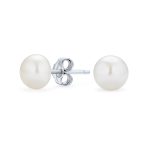 Classic White Freshwater Pearl Necklace Bracelet & Earrings Jewelry Set 18 Inch - Image 2