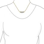 3 Stone CZ Past Present Future Solitaire Cubic Zirconia Necklace 14K Gold Plated - Image 6