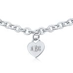 Substantial Solid Heart Shape Tag Charm Necklace .925 Sterling Silver - Image 3