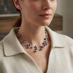 Multi Strand Pearl Illusion Necklace Pink Cream Freshwater Cultured Choker - Image 9