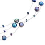 Multi Strand Pearl Illusion Necklace Pink Cream Freshwater Cultured Choker - Image 6