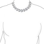 Fashion Faux White Pearl Pave CZ Leaf Motif Bib Statement Necklace Earring - Image 5