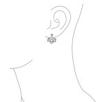 Fashion Faux White Pearl Pave CZ Leaf Motif Bib Statement Necklace Earring - Image 6