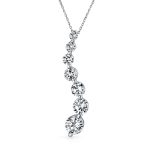 Love Is A Journey Cubic Zirconia7 Solitaire CZ Pendant Necklace Sterling Silver - Image 2