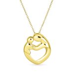 Loving Mother Family Heart Pendant Necklace Gold Plated .925 Sterling Silver - Image 3
