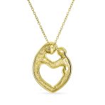 Loving Mother Family Heart Pendant Necklace Gold Plated .925 Sterling Silver - Image 6