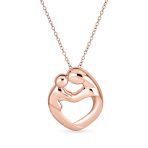 Loving Mother Family Heart Pendant Necklace Gold Plated .925 Sterling Silver - Image 2