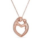Loving Mother Family Heart Pendant Necklace Gold Plated .925 Sterling Silver - Image 5