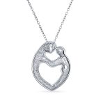 Loving Mother Family Heart Pendant Necklace Gold Plated .925 Sterling Silver - Image 4