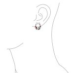 Sparkling Christmas Bow Crystal Necklace Earrings Jewelry Set Silver Plated - Image 2