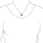 Celtic Shamrock CZ Four Leaf Clover Pendant Necklace Rose Gold Sterling Silver - Image 2