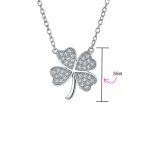Celtic Shamrock CZ Four Leaf Clover Pendant Necklace Rose Gold Sterling Silver - Image 3
