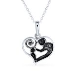 Family Heart Shape Pendant Necklace for Mom or Wife Sterling Silver - Image 2