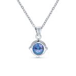 2CTW Black Mystic Rainbow CZ Solitaire Pendant Necklace - Image 2