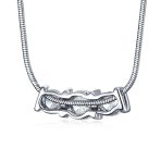 3 Stone CZ Past Present Future Solitaire Cubic Zirconia Necklace 14K Gold Plated - Image 3