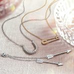 Vertical Dangle Lariat Pendant Necklace for Teens 14K Gold Plated Silver - Image 4