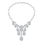 Vintage Art Deco Collar Necklace Set with Teardrop CZ and Earrings Silver Plated - Image 5