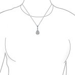 Traditional Bridal CZ Teardrop Solitaire Pendant Necklace Cubic Zirconia .925 Sterling Silver - Image 3