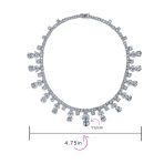 Vintage Chain Necklace Teardrop Cubic Zirconia Bridal Party - Image 4
