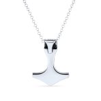 Celtic Symbol of Strength Norse Thors Hammer Pendant Necklace Oxidized .925 Sterling Silver - Image 2