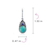 Southwestern Dangle Gemstone Earrings Turquoise Lapis Silver - Image 4