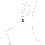 Boho Turquoise Marquise Leaf Feather Dangle Earrings - Image 3
