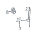 Minimalist Ear Cuff Cartilage with Celestial North Star Design in Sterling Silver