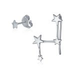 Minimalist Ear Cuff Cartilage with Celestial North Star Design in Sterling Silver