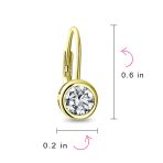 .50CT Solitaire Bezel Brilliant Cut CZ Drop Earrings - Image 23
