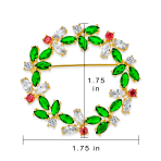 Colorful Marquise CZ Wreath Brooche Pin 14K Gold Plated for Christmas Holiday - Image 4