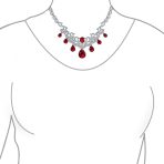Estate Jewelry Art Deco Style CZ Cubic Zirconia Dangling Teardrops Statement Collar Necklace - Image 9