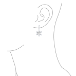 Holiday Pendant Necklace & Pearl Snowflake Earrings Jewelry Set Silver Plated - Image 6