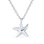 Hawaii Ocean Starfish Pendant Necklace Sterling Silver