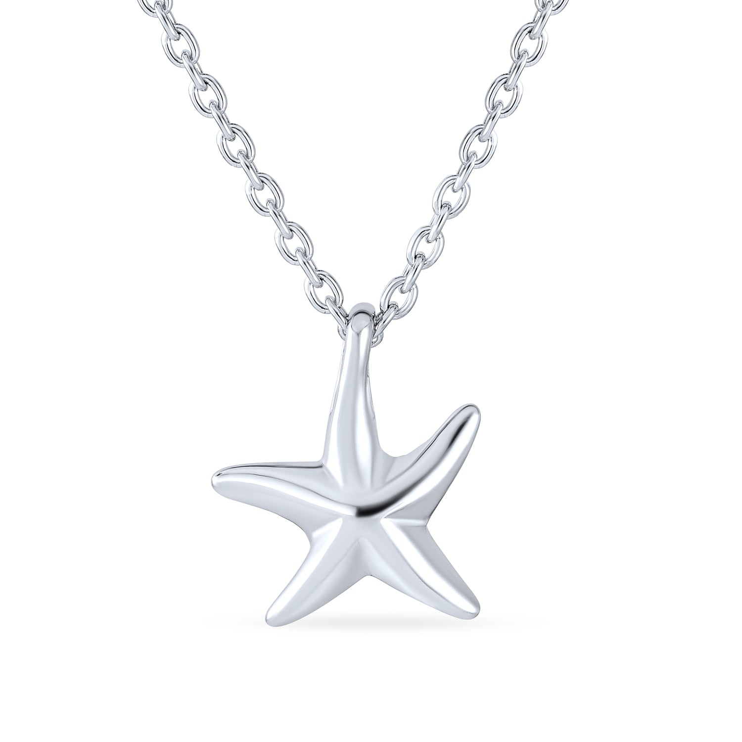 ocean-sterling-silver-nautical-starfish-necklace_tpsf-1530_1 Hawaii Ocean Starfish Pendant Necklace Sterling Silver - Image 1