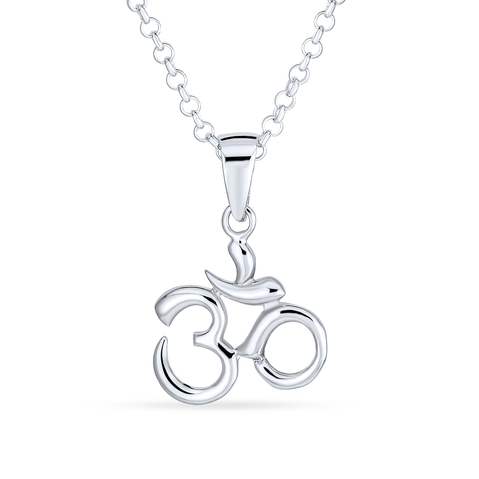 om-pendant-symbol-silver-aum_sstr-332-az_1 Yoga Aum Om Symbol Pendant Necklace in Sterling Silver 18 Inch Chain - Image 1