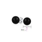 8MM Natural Gemstone Drop Ball Earrings Silver Birthstone - Image 31