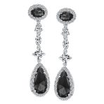 Art Deco Style Royal Green Cubic Zirconia Halo CZ Statement Teardrop Chandelier Earrings Silver Plated - Image 8