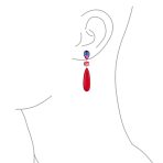 Linear Multi Color Chandelier Elongated Long Teardrop Dangling Earrings - Image 13
