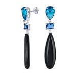 Linear Multi Color Chandelier Elongated Long Teardrop Dangling Earrings - Image 4