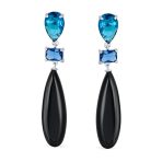 Linear Multi Color Chandelier Elongated Long Teardrop Dangling Earrings - Image 8