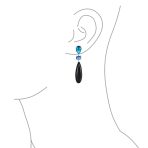 Linear Multi Color Chandelier Elongated Long Teardrop Dangling Earrings - Image 12