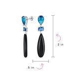 Linear Multi Color Chandelier Elongated Long Teardrop Dangling Earrings - Image 16