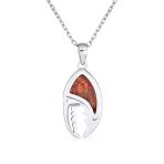 Nautical Tropical Beach Lobster Crab Claw Opal Pendant Necklace Sterling Silver - Image 2