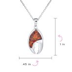 Nautical Tropical Beach Lobster Crab Claw Opal Pendant Necklace Sterling Silver - Image 3