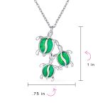 Nautical Opal Sea Turtle Family Pendant Necklace Silver October Birthstone - Image 4