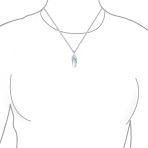 Nautical Created Blue Opal Flip Flop Sandal Pendant Necklace .925 Sterling Silver - Image 2