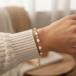 Gemstone Iridescent Opal Tennis Bracelet Rose Gold Sterling Silver 7" Adjustable - Image 6