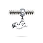 World Peace Dove Dangle Charm Bead Sterling Silver for European Bracelets - Image 2