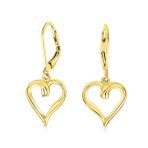 Delicate Open Heart Shaped Dangle Earrings Rose Gold Plated Sterling Silver - Image 3